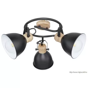   GLOBO 54018-3S WIHO Spotlámpa fém, fekete barna fa mintázatú dekorral. Ø:500, H: