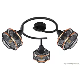   GLOBO 54020-3 BELLONA Spotlámpa fém fekete-arany színben,fém drót búrával. Ø:250,