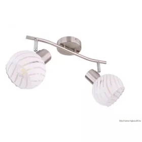   GLOBO 54025-2 WILLY Spotlámpa matt króm fém és fehér szatén üveg búrával. LxBxH:
