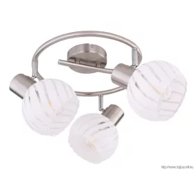   GLOBO 54025-3 WILLY Spotlámpa matt króm fém és fehér szatén üveg búrával. ø: 280