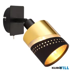   GLOBO 54046-1 OR Fekete matt fém spotlámpa, fekete textil, arany színű műanya