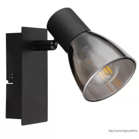   GLOBO 54307-1 CLAUDE Spotlámpa fém fekete matt, füstölt üveg, billenőkapcsolóval