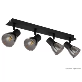   GLOBO 54307-4 CLAUDE Spotlámpa fém fekete matt, füstölt üveg, HxSzxM.: 500x70x155