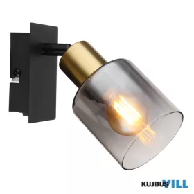   GLOBO 54310-1 HOLLSY Spotlámpa matt fekete fém, matt arany színű fém, füstszínű