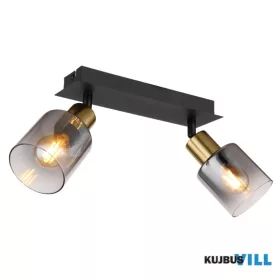   GLOBO 54310-2 HOLLSY Spotlámpa matt fekete fém, matt arany színű fém, füstszínű