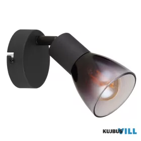   GLOBO 54312-1 SATELLA Spotlámpa fém fekete matt, üveg füstszínű, átlátszó, SZxM: 8