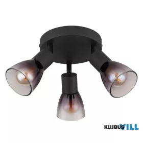   GLOBO 54312-3 SATELLA Spotlámpa fém fekete matt, üveg füstszínű, átlátszó, ø: 220m