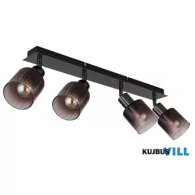   GLOBO 54313-4 SATELLA Spotlámpa fém fekete-króm, réz színű/átlátszó színátmenetes