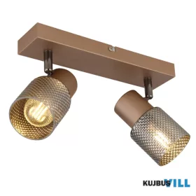   GLOBO 54314-2 SATELLA Fali spotlámpa, fém kávé színű matt, fém fekete-króm, üveg f