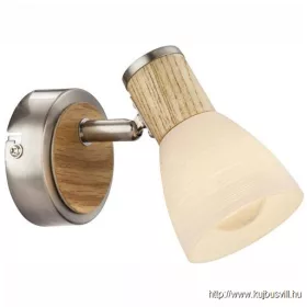   GLOBO 54352-1 GYLFI Spot matt króm, fa, üveg fehér, BxH:80x110, AL:130, exkl. 1x