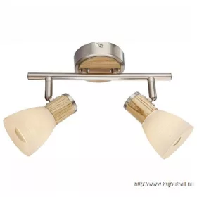   GLOBO 54352-2 GYLFI Spot matt króm, fa, üveg fehér, BxH:155x255, exkl. 2xE14  40