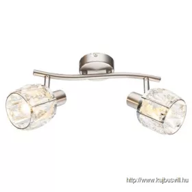   GLOBO 54356-2 KRIS Spot,  nikkel  matt, króm, üveg-kristály áttetsző, LxH:280x1