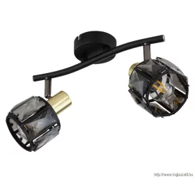   GLOBO 54357-2B INDIANA Spotlámpa matt fekete fém, matt arany színű fém, füst színű