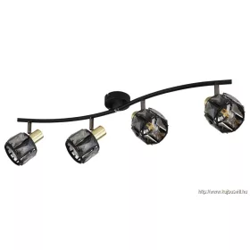   GLOBO 54357-4B INDIANA Spotlámpa matt fekete fém, matt arany színű fém, füst színű