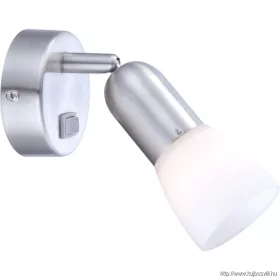   GLOBO 5453-1 CATHY Spot mattkróm,üveg fehér, BxH:70x175, AL:195, exkl. 1xE14 40