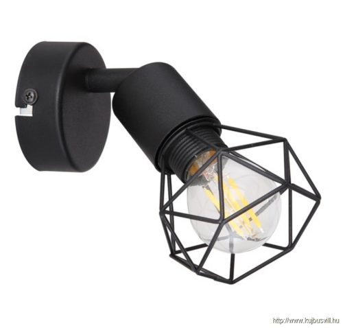 GLOBO 54802S-1 XARA I Spotlámpa fém, fekete, fekete fém rács búrával. SZxM::80x135
