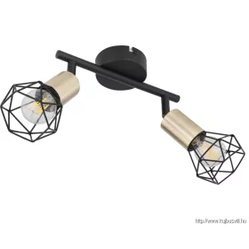   GLOBO 54802S-2AB XARA I Spotlámpa fém fekete-sárgaréz színben.  HxSZxM:220x80x200, f