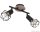 GLOBO 54802S-2H XARA I Spotlámpa fekete fém, barna fa betéttel. HxSZxM:220x100x180,