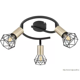   GLOBO 54802S-3AB XARA I Spotlámpa fém fekete-sárgaréz színben. Ø:230, H:190, fényfor