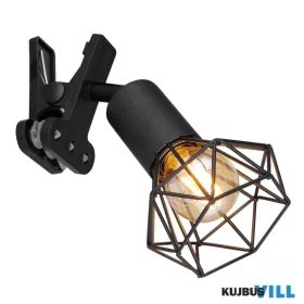   GLOBO 54802SK XARA I Csiptetős spotlámpa fém fekete matt, műanyag, fémhálós feket