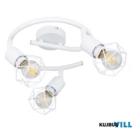   GLOBO 54802W-3 XARA I Spotlámpa fém fehér, rácsból font búrával. Ø:230, H:180, exk