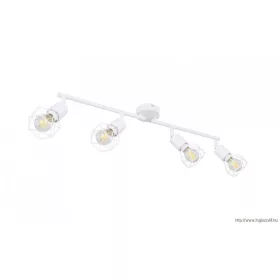   GLOBO 54802W-4 XARA I Spotlámpa fém fehér, rácsból font búrával. HxSZxM:600x80x195