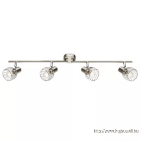   GLOBO 54809-4 TEXAS Spot,  nikkel  matt, króm, LxH:800x145, Foglalat típusa:4xE1