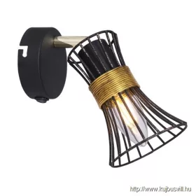   GLOBO 54814-1 PURRA Spot metál fekete-arany színben. BxH:90x155, AL:110, exkl. 1