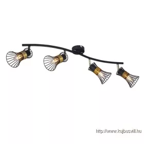   GLOBO 54814-4 PURRA Spot metál fekete-arany színben. LxH:700x220, exkl. 4xE14 40