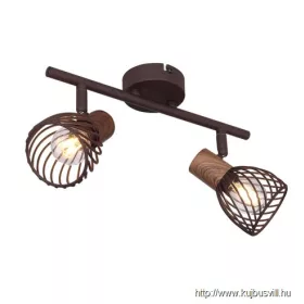   GLOBO 54817-2 ISABELLE Spot fém rozsdabarna sötét fa megjelenésű betéttel. Kapcsoló