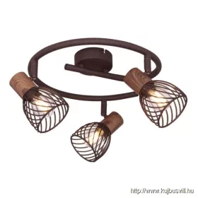   GLOBO 54817-3 ISABELLE Spot fém rozsdabarna sötét fa megjelenésű betéttel. Ø:280, H