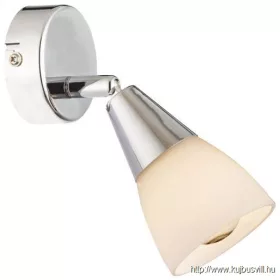   GLOBO 54919-1 TADEUS Spot króm, üveg fehér, BxH:70x135, AL:165, exkl. 1xE14 40W 2