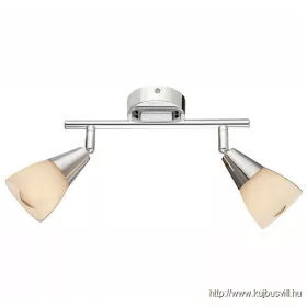   GLOBO 54919-2 TADEUS Spot króm, üveg fehér, LxBxH:250x80x110, exkl. 2xE14 40W 230