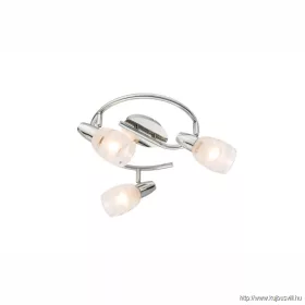   GLOBO 54985-3 ROY Mennyezeti króm, szatén üveg, ø: 280, AL:190, 3xE14 40W 230V