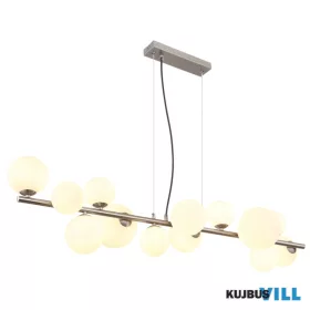   GLOBO 56140-13H RIHA Függeszték  fém matt nikkel, üveg fehér, kábel PVC átlátszó,