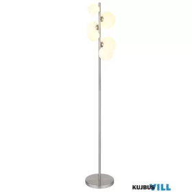   GLOBO 56140-6S RIHA Állólámpa fém matt nikkel, fehérüveg, fekete PVC kábel, lábk