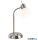 GLOBO 571601016X LOXY Asztali lámpa fém nikkel matt, üveg fehér matt, billenőkapcsoló a ternéken, Flexo, HxSzxM: 130x130x300mm, 1x E14 LED 5W 230V izzóval, 430l