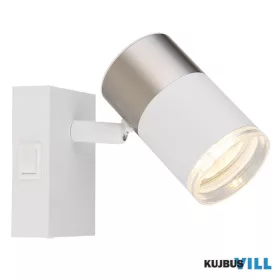   GLOBO 57851-1 BRISBON Spotlámpa fém fehér matt, alumínium nikkel matt, alumínium f