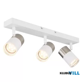   GLOBO 57851-3 BRISBON Spotlámpa matt fehér fém, matt nikkel alumínium, matt fehér