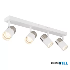   GLOBO 57851-4 BRISBON Spotlámpa matt fehér fém, matt nikkel alumínium, matt fehér