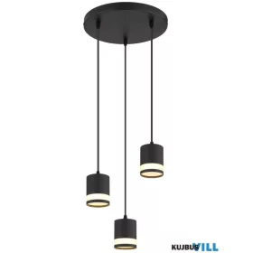   GLOBO 57852-3H LUCERO Függőlámpa, fém fekete matt, műanyag fehér, kábel PVC fekete