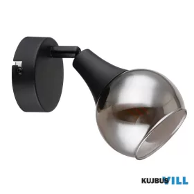  GLOBO 57904-1 GLYPTAR Spotlámpa fém fekete matt, füstszínű üveg, SzxM: 90x140mm, M