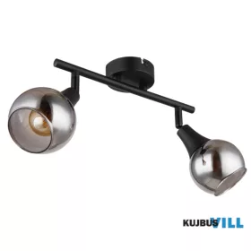   GLOBO 57904-2 GLYPTAR Spotlámpa fém fekete matt, füstszínű üveg, HxSzxM: 280x90x16