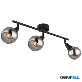   GLOBO 57904-3 GLYPTAR Spotlámpa fém fekete matt, füstszínű üveg, HxSzxM: 450x90x16