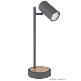   GLOBO 57910TG ROBBY Asztali lámpa fém grafit, fém fa megjelenés, fém grafit, ø: