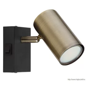   GLOBO 57911-1M ROBBY Spotlámpa fém fekete matt, antik sárgaréz,1xGU10