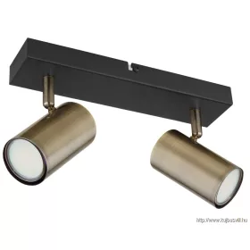   GLOBO 57911-2M ROBBY Spotlámpa fém fekete, matt, antik sárgaréz, hosszúság x szél