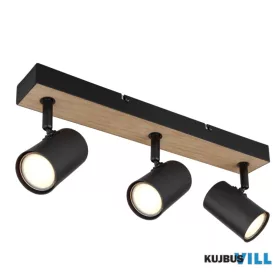   GLOBO 57911-3BW ROBBY Spotlámpa fém fekete matt, MDF fa sötét megjelenésű, fém fek