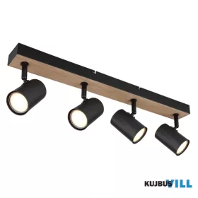   GLOBO 57911-4BW ROBBY Spotlámpa fém fekete matt, MDF fa sötét, fém fekete matt, Hx