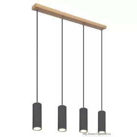   GLOBO 57911-4HG ROBBY Függesztett lámpa fém grafit sötét, fém grafit, fekete PVC k
